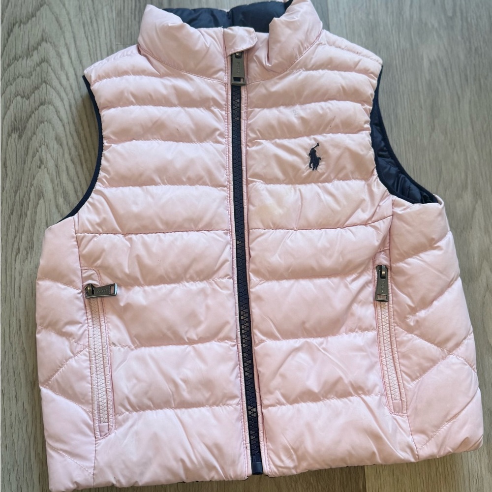 Ralph Lauren Toddler Light Pink Reversible Puffer Vest